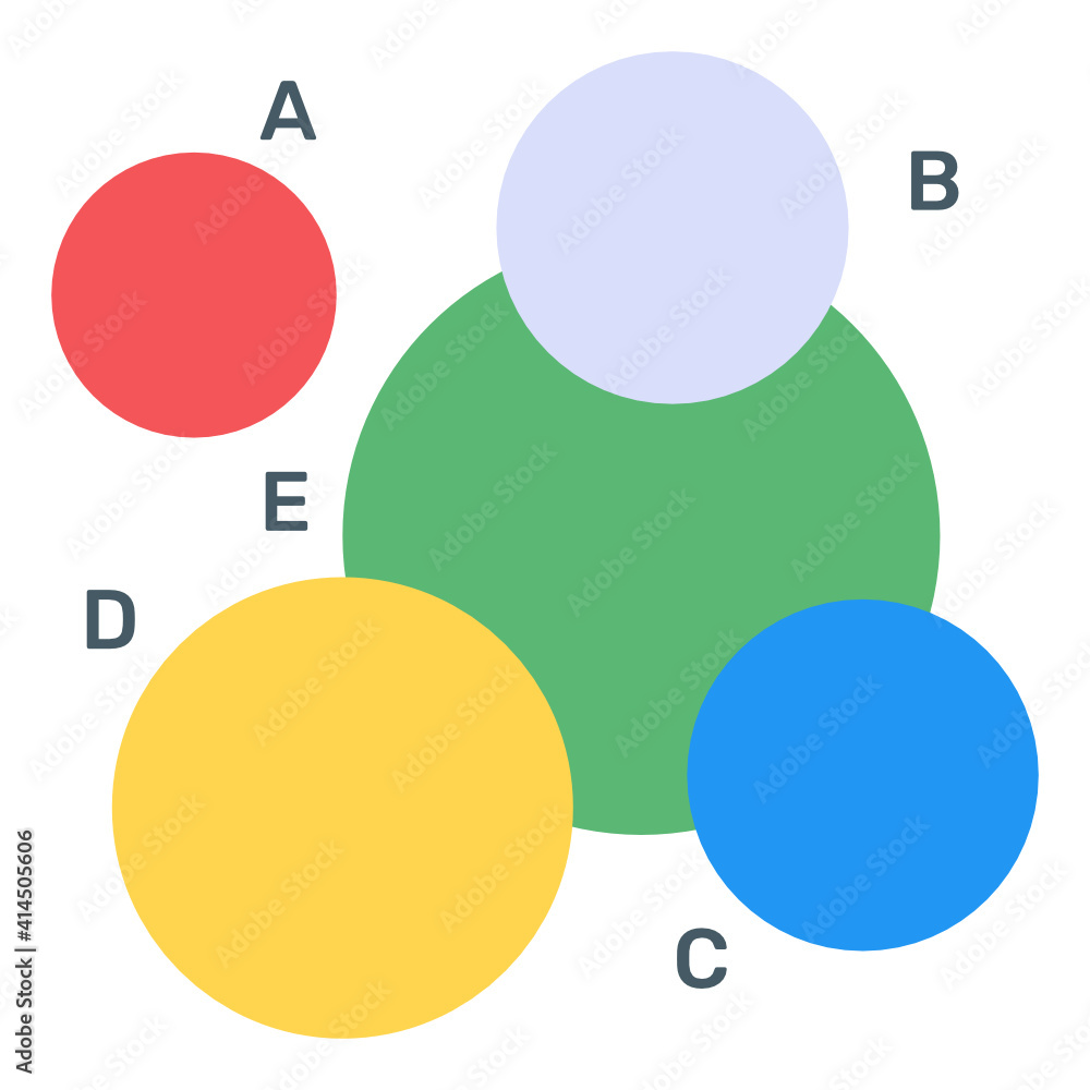 
A petals chart with floral infographic, flat icon
