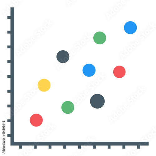  Flat vector of scatter chart  bubble graph 