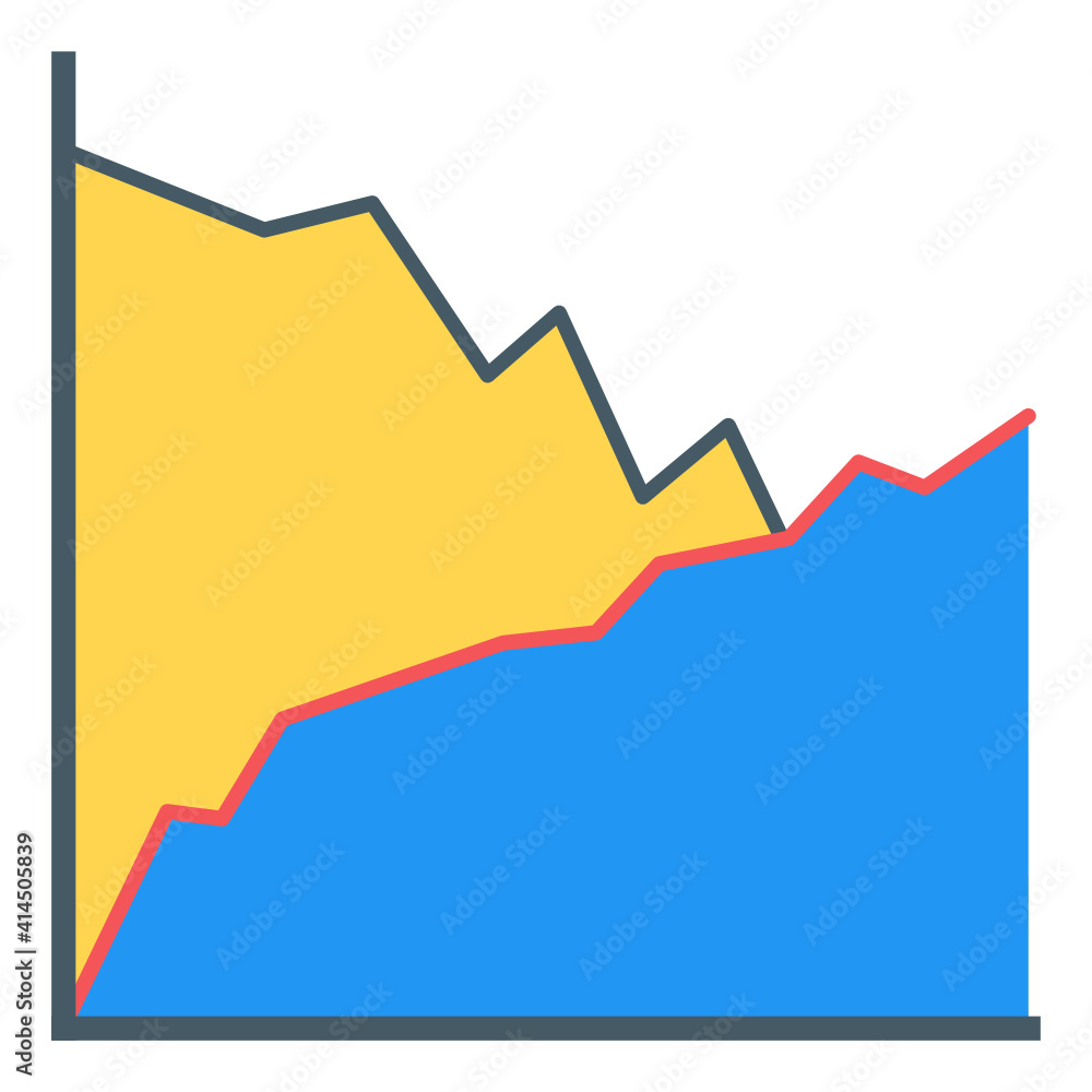 Fototapeta premium A multi layered chart icon in flat design 