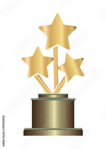 trophy stars golden film award icon