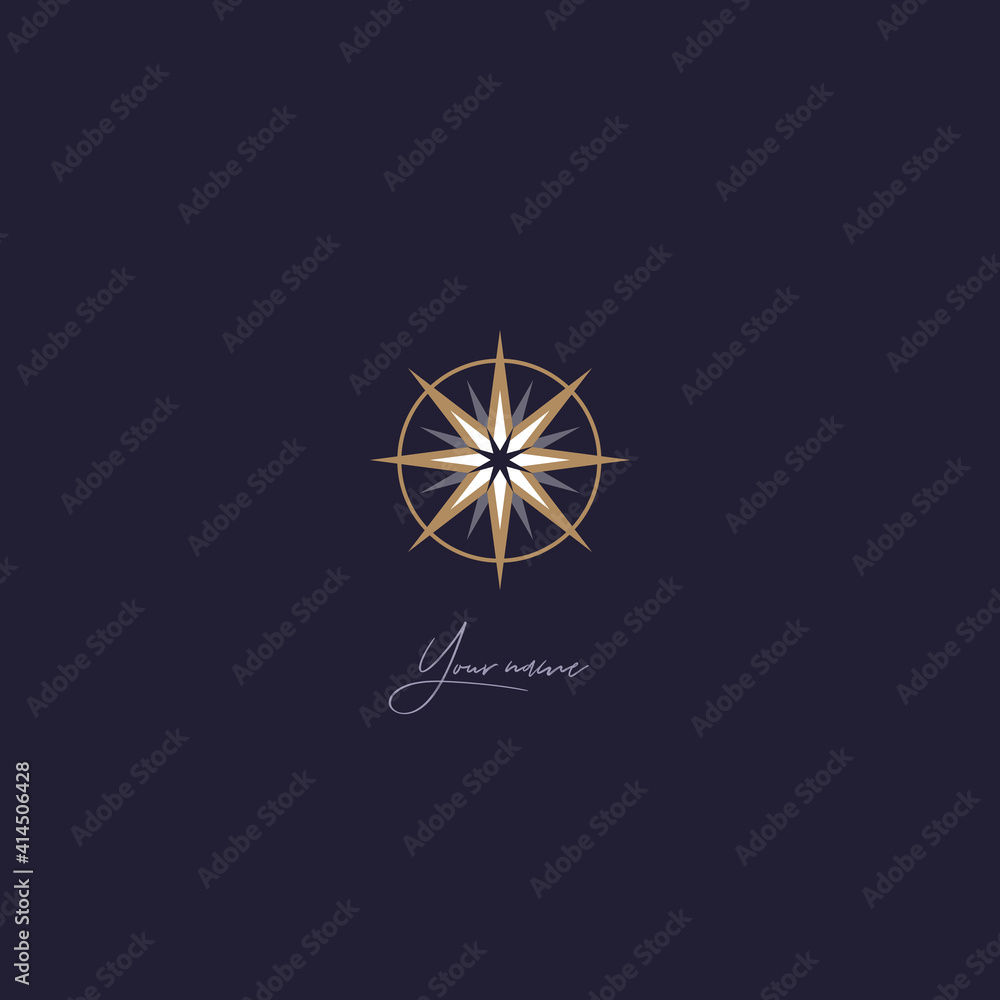 Compass logo. Rose of Wind. Guiding star. Vector illustration Compass logo. Rose of Wind. Guiding star. Vector illustration