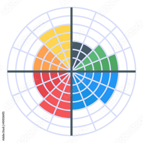 
Modern spider graph infographic in flat icon
