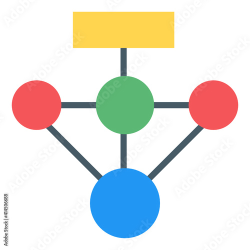 
An algorithm infographic icon in flat editable design
