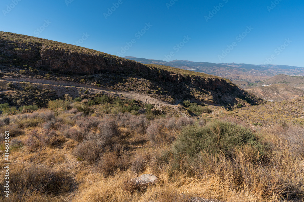 Mountainous landscape of La Alpujarra in southern Spain