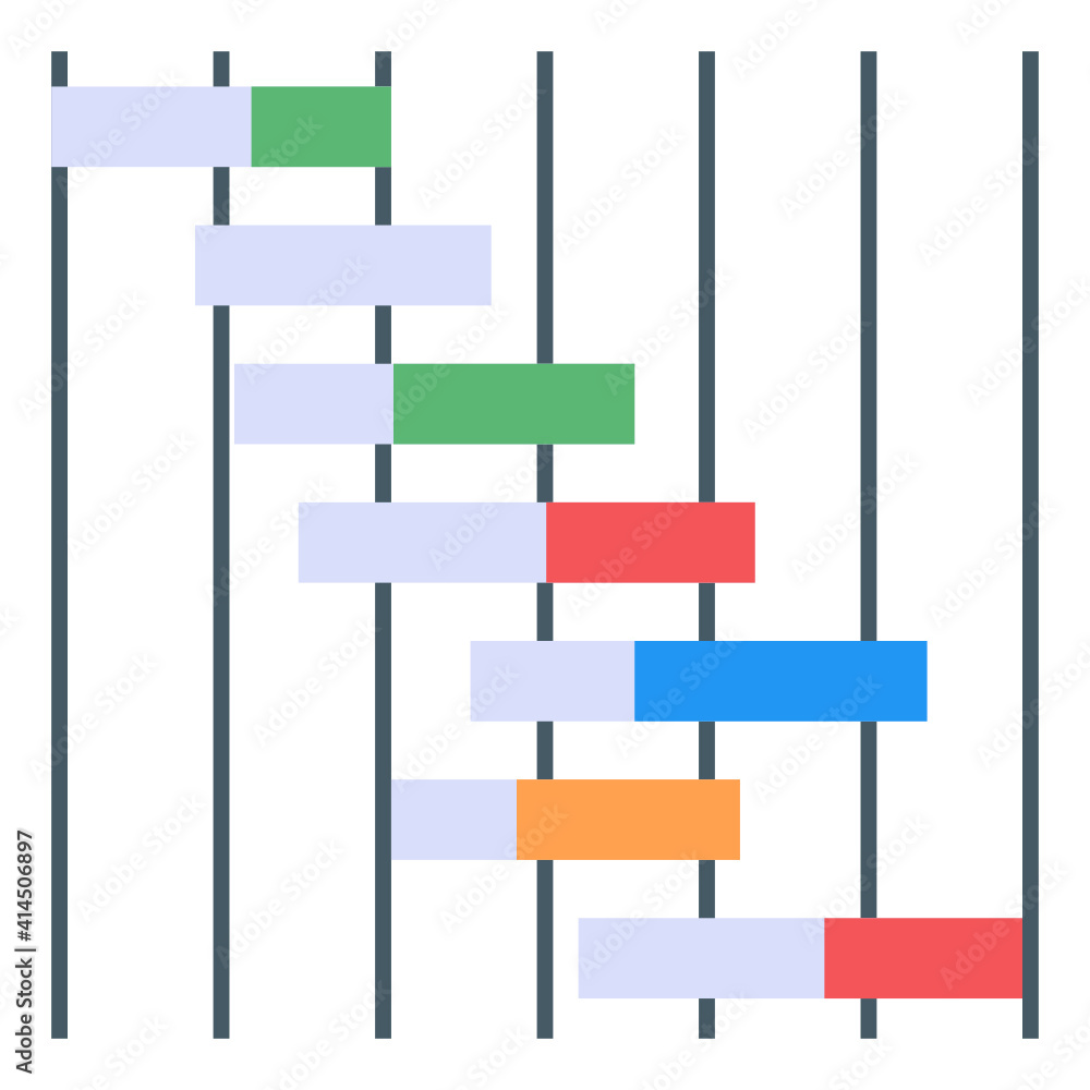 Obraz premium A perfect gantt graph icon in flat design 