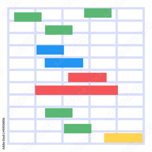
A perfect gantt graph icon in flat design
