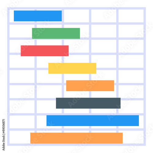 
A perfect gantt graph icon in flat design
