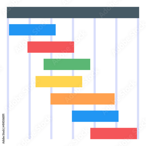 
A perfect gantt graph icon in flat design
