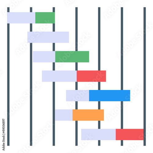
A perfect gantt graph icon in flat design
