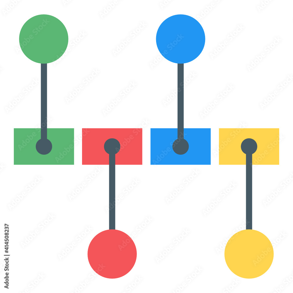 A timeline statistics icon in flat design
A timeline statistics icon in flat design