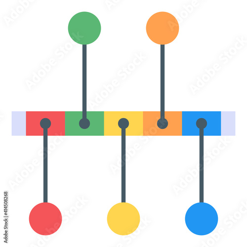 

A timeline statistics icon in flat design
