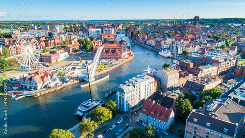 Gdansk  Danzig  is a city in Poland  the capital of the Pomeranian Voivodeship  a bird s eye view of the old town