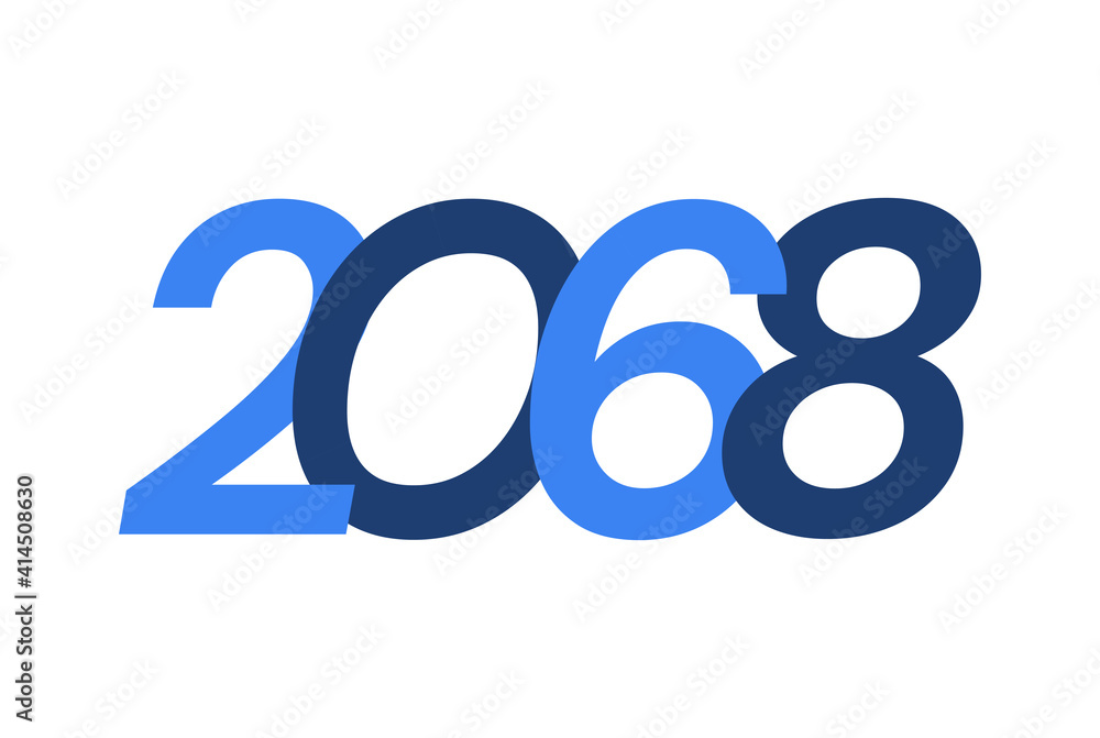2068 Happy New Year logo design, New Year 2068 modern design isolated on white background 2068 Happy New Year logo design, New Year 2068 modern design isolated on white background