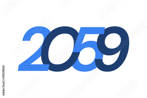 2059 Happy New Year logo design, New Year 2059 modern design isolated on white background