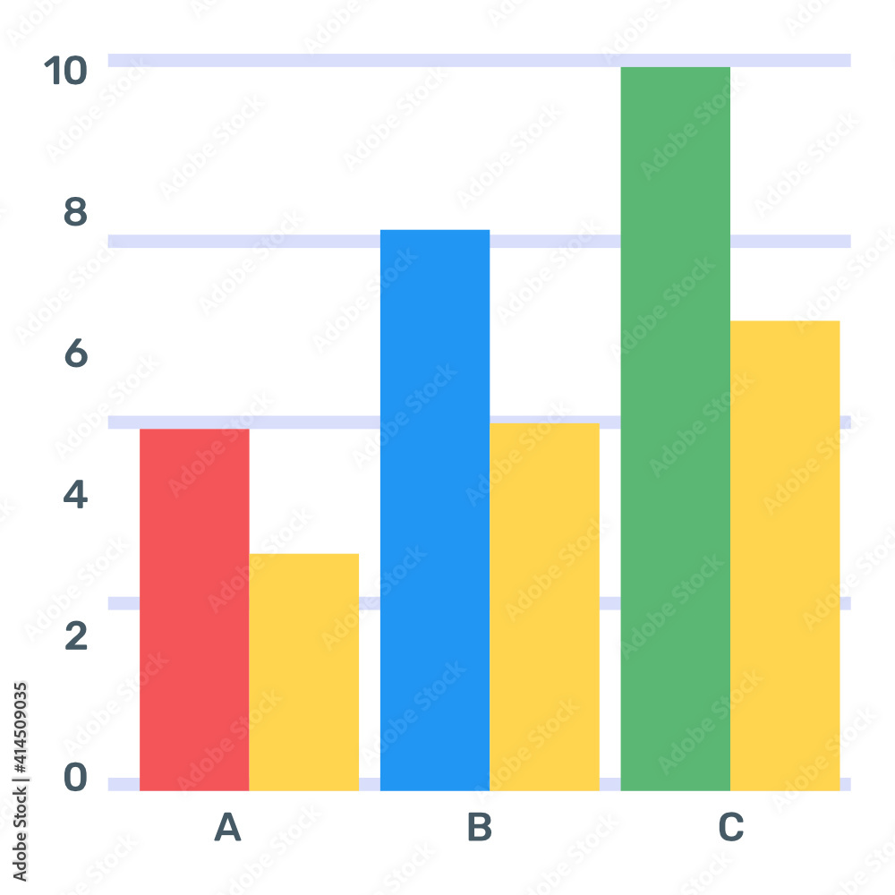 
A flat icon of stacked bar chart in modern editable vector
