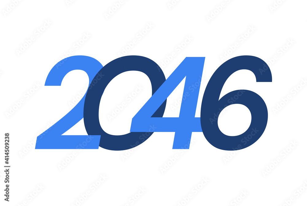 2046 Happy New Year logo design, New Year 2046 modern design isolated on white background 2046 Happy New Year logo design, New Year 2046 modern design isolated on white background