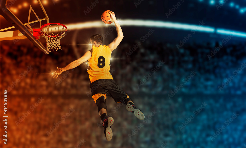 Basketball player players in action. Matte image