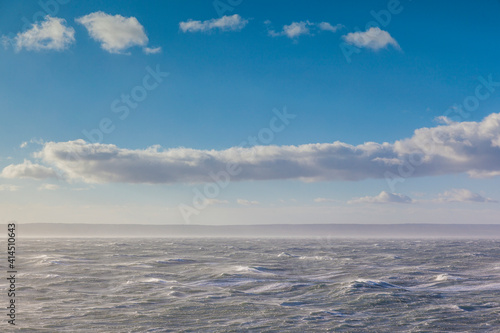 Canada, Nova Scotia, Advocate Harbour. High winds on the Bay of Fundy.