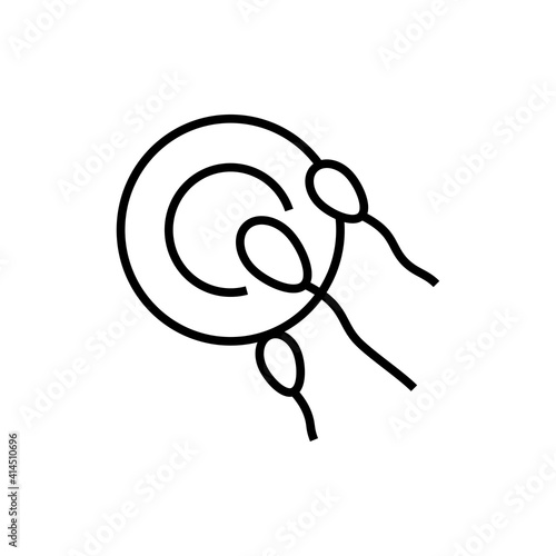 Conceiving icon. Female reproductive system disease illustration.