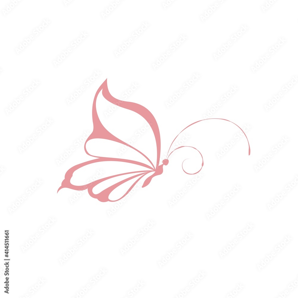 Butterfly Logo geometric design abstract vector template Linear style icon