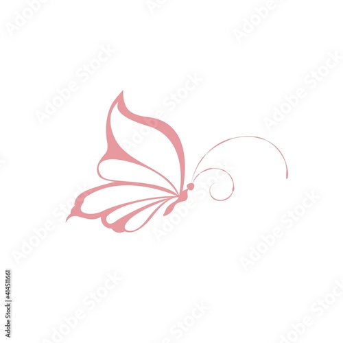 Butterfly Logo geometric design abstract vector template Linear style icon