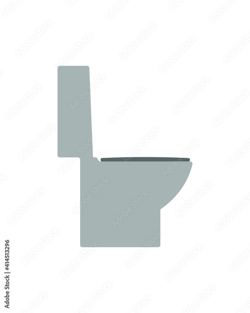 Gray toilet bowl on a white background. Simple flat monochrome icon Gray toilet bowl on a white background. Simple flat monochrome icon