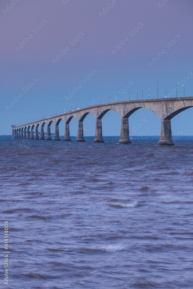 Canada, Prince Edward Island, Borden. Confederation Bridge, on the Northumberland Straight.