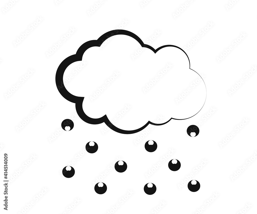 Cloud and precipitation in the form of snow on a white background. Symbol. Vector illustration. Cloud and precipitation in the form of snow on a white background. Symbol. Vector illustration.