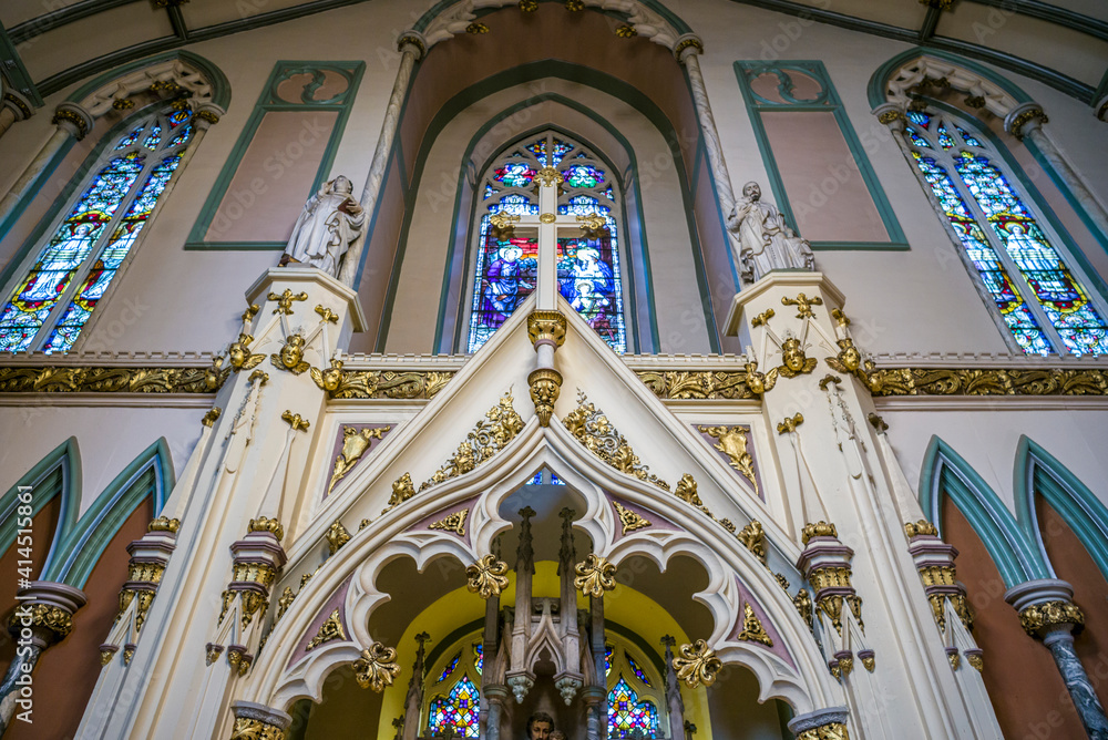Canada, Prince Edward Island, Charlottetown. Interior of St. Dunstan's Basilica.