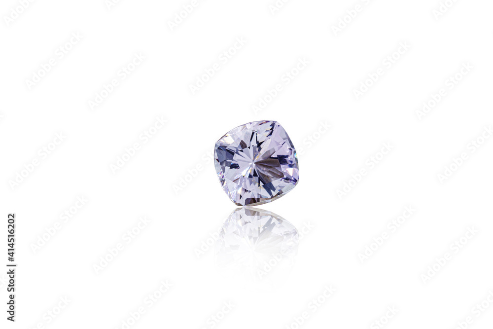 macro mineral faceted stone Morganite on a white background macro mineral faceted stone Morganite on a white background