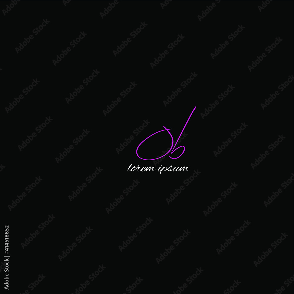 OB initial handwritten calligraphy, for monogram and logo OB initial handwritten calligraphy, for monogram and logo