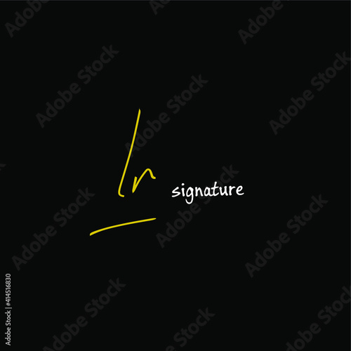LR initial handwritten calligraphy, for monogram and logo
