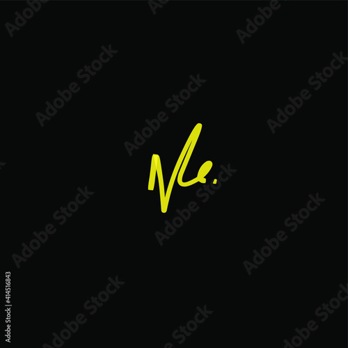 ME initial handwritten calligraphy, for monogram and logo