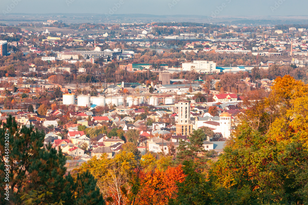 panoramic view of autumn city