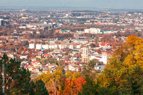 panoramic view of autumn city
