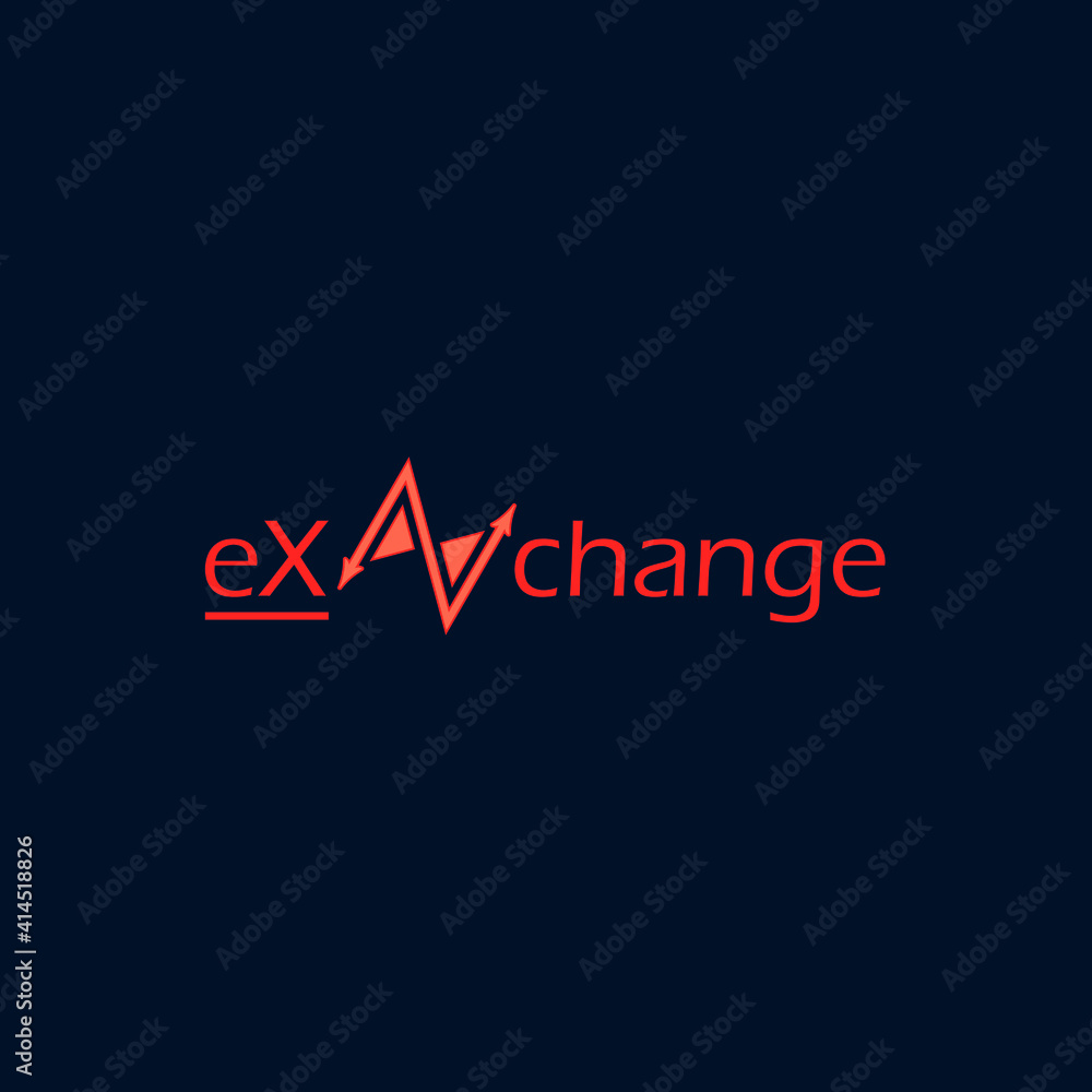 Orange exchange vector logo design with dark blue background