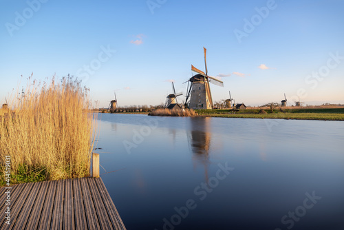 Reflections of a Dutch windmill