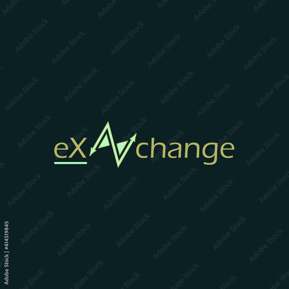 Exchange vector logo design with dark green background