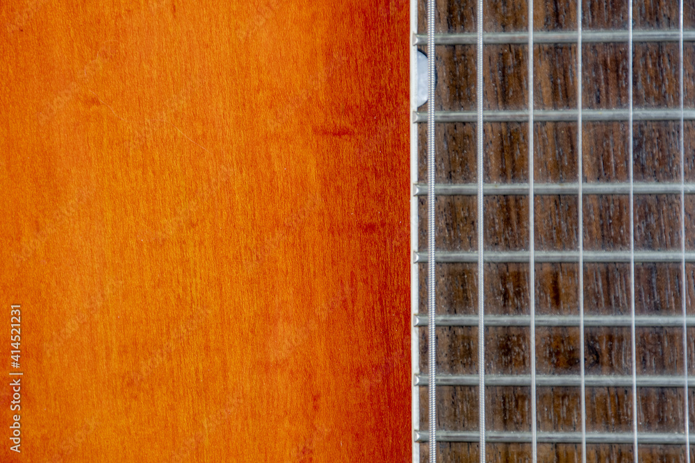 Fototapeta premium Close-up view of the strings of a guitar