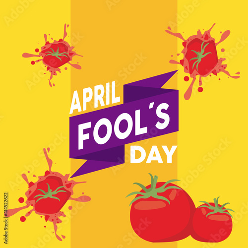 april fools day lettering with popped tomatoes