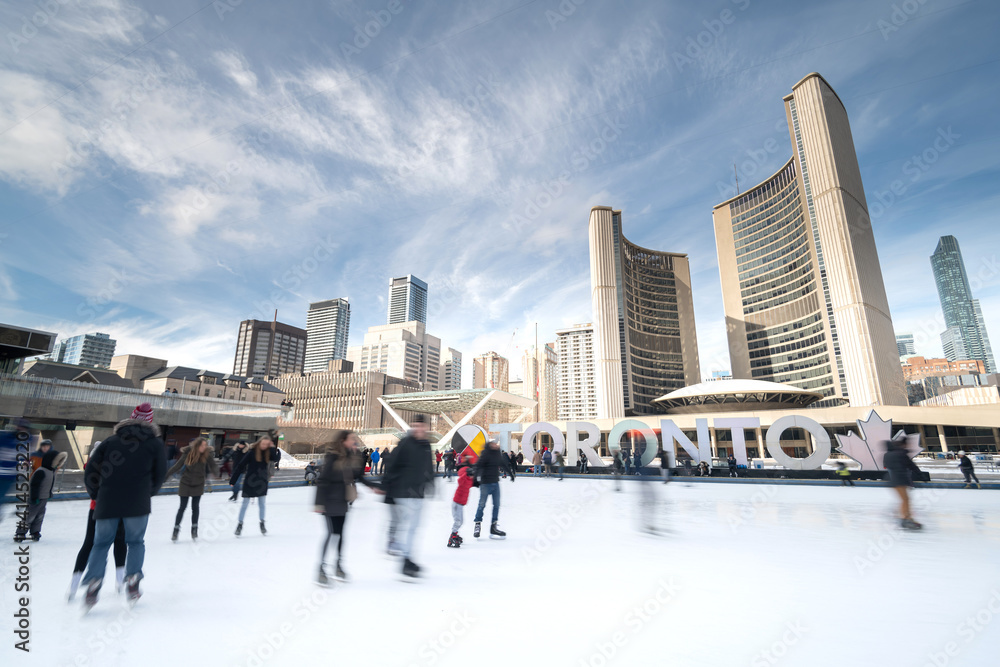 Toronto sign board in the city hall, Ontario, Canada        
