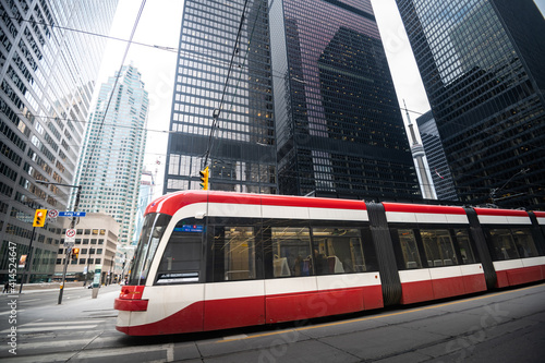 Tram streetcar in Toronto, Ontario, Canada photo