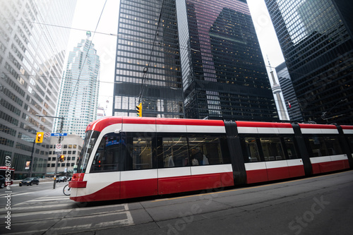 Tram streetcar in Toronto, Ontario, Canada photo