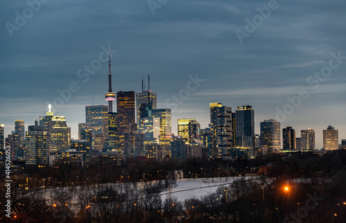 Toronto city view from Riverdale Avenue. Ontario, Canada  
