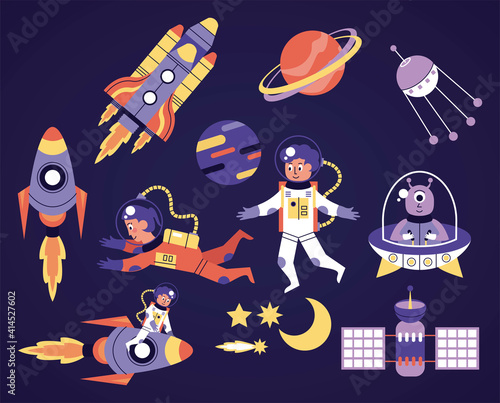 space set icons pattern background