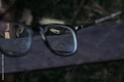 glasses on grass