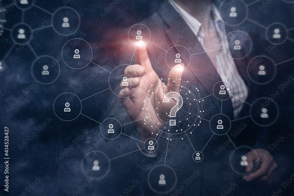 Businesswoman manages the network of workers to solve complex issues. Businesswoman manages the network of workers to solve complex issues.