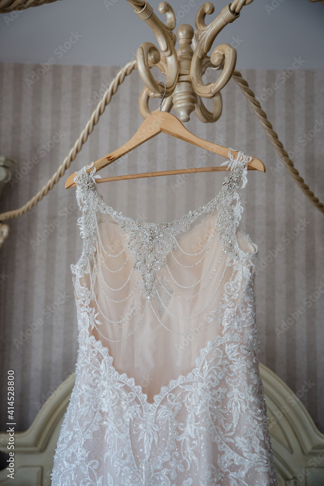 Elegant white bridal dress