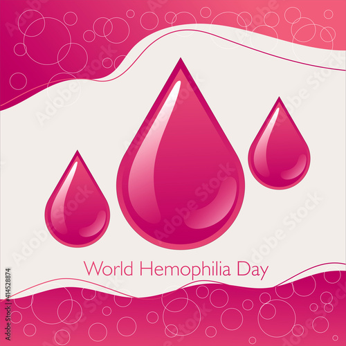 World Hemophilia Day vector background. A drop of blood on a white background. The poster on the theme of medicine and health care