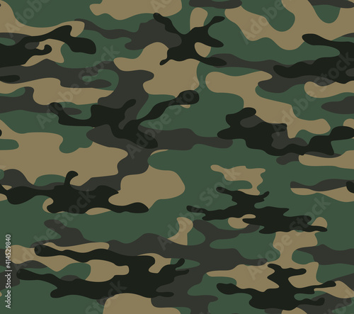 
Camouflage military green seamless pattern modern woodland design